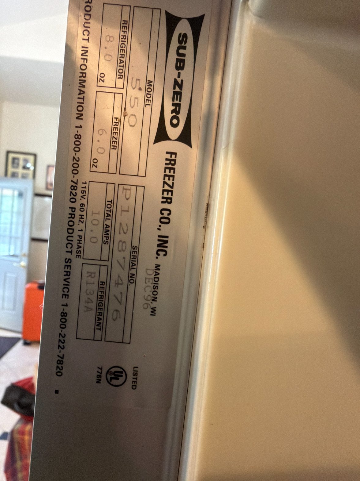 Sub-Zero water valve replacement for refrigerator repair in Springville, Utah